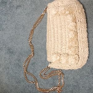 Anne Klein pom pom shoulder purse